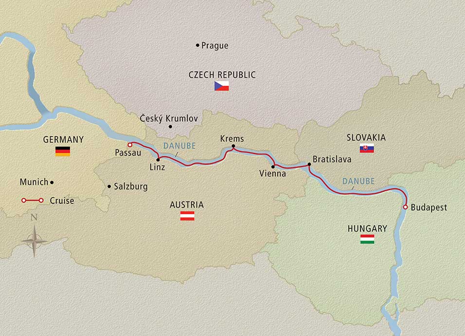Map of NEW! Danube Christmas Delights itinerary