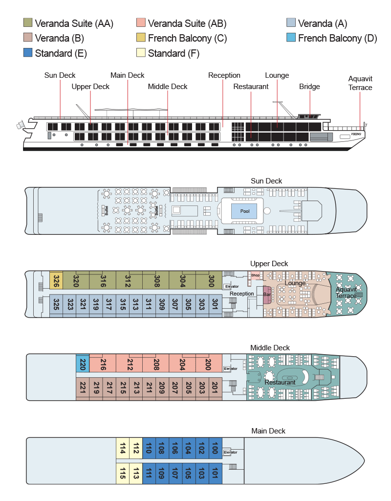 Interactive deck plan for Douro ship