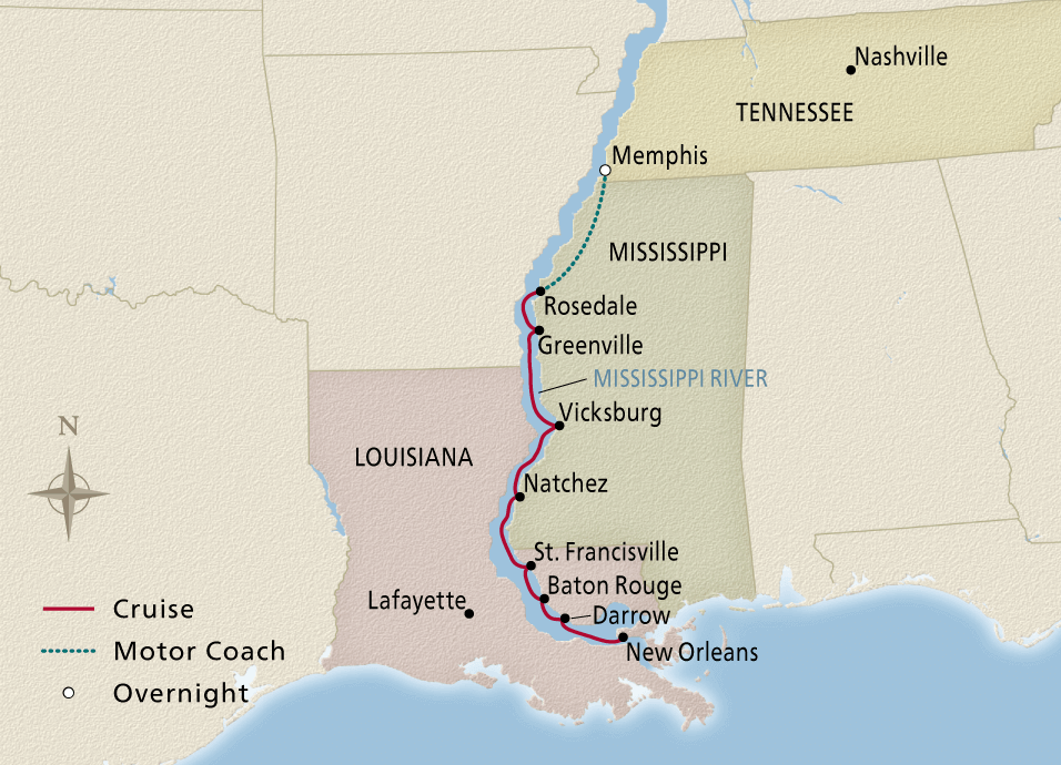 Map of the Heart of the Delta 2023 itinerary