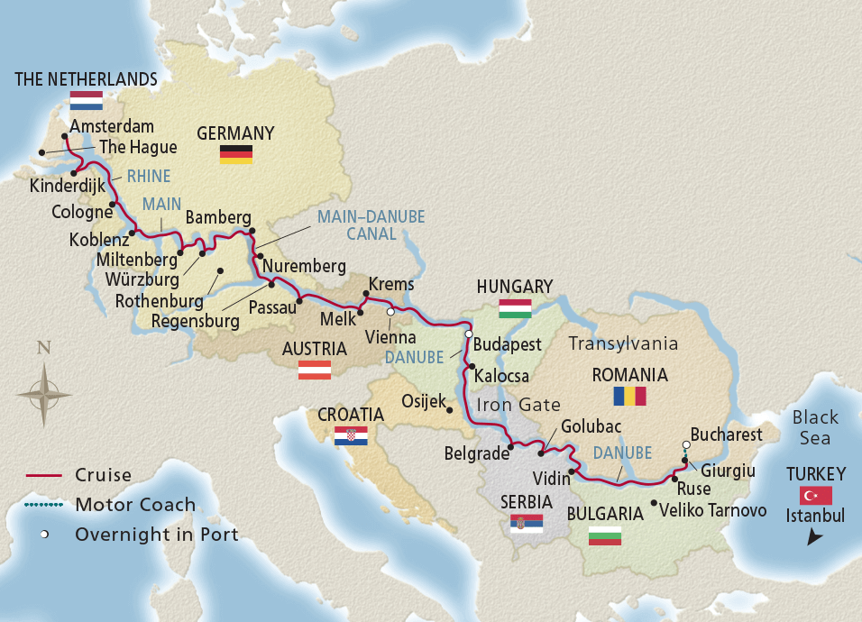 Map of the 2024 & 2025 European Sojourn itinerary