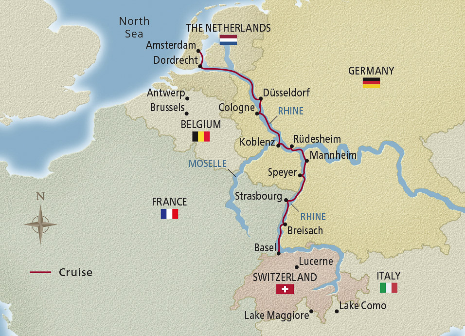 Map of NEW! Christmas on the Rhine itinerary