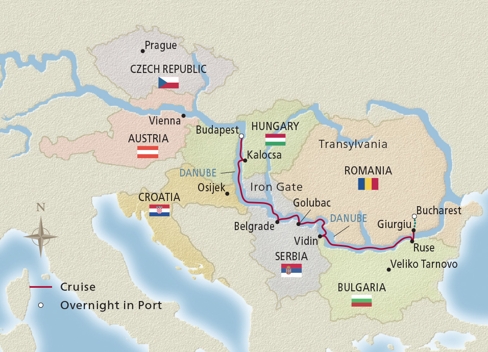 Map of Passage to Eastern Europe itinerary