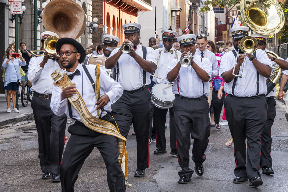 Street band on parade in New Orleans