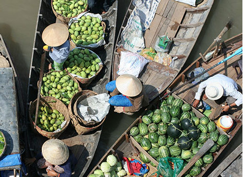 Floating markets of the Mekong delta