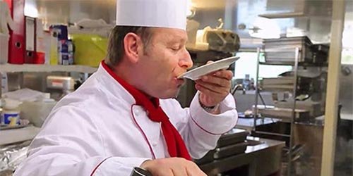 A Viking Chef trying soup